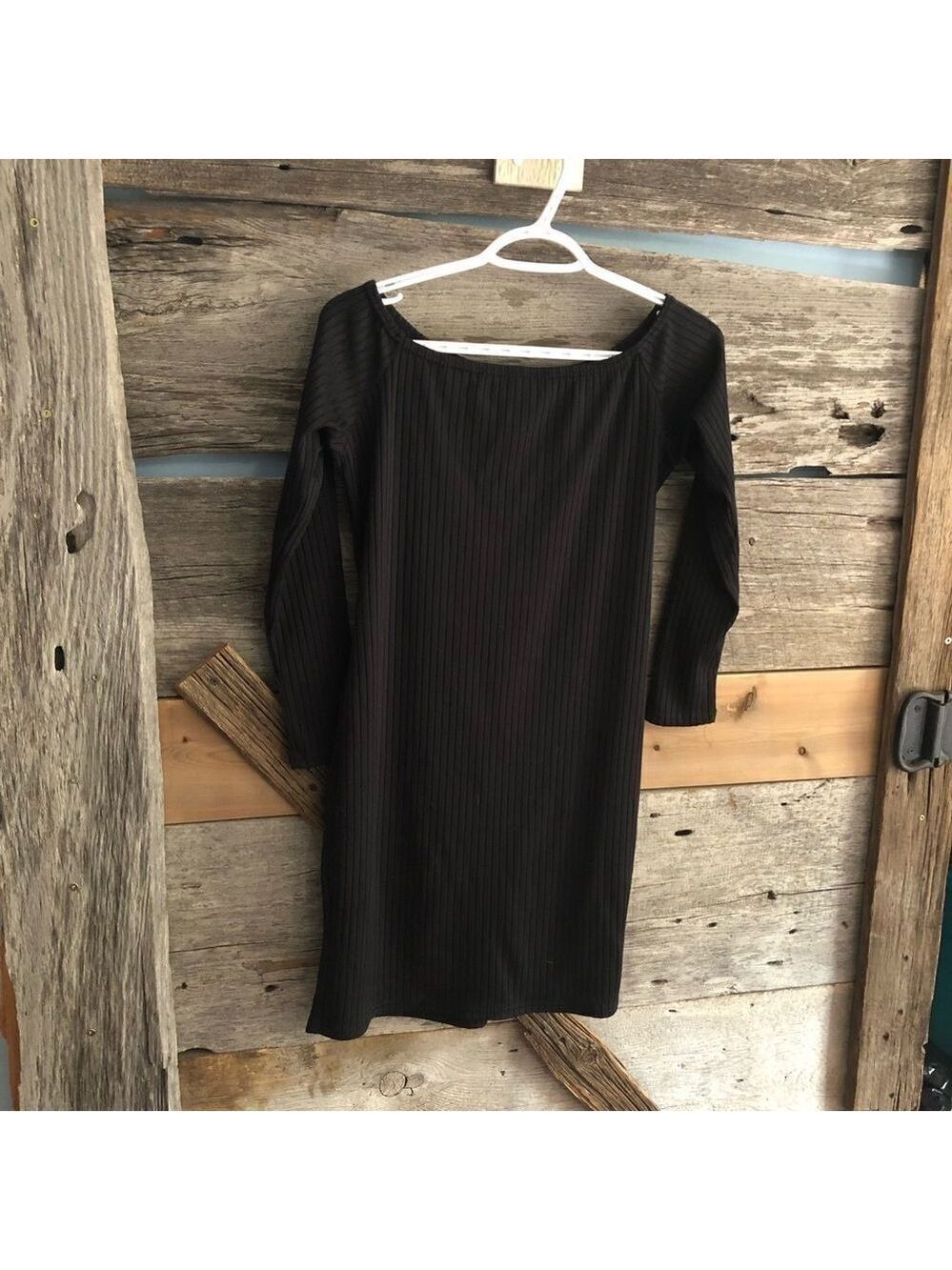 Atmosphere Size 10 Black, Ribbed, Elastic Neckline Dress